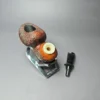 SU Pipes Denim Rusticated Mushroom w/ Ivorite & Case Handmade Briar Pipe, New - Image 11