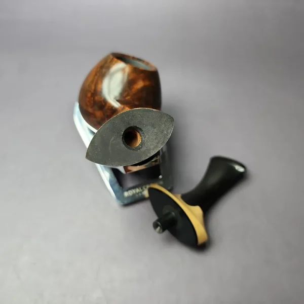 HS Studio Smooth Asymmetrical Blowfish w/ Boxwood Estate Briar Pipe, Unsmoked - Image 11