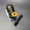 HS Studio Sandblasted Egg w/Boxwood Estate Briar Pipe, Unsmoked - Image 11