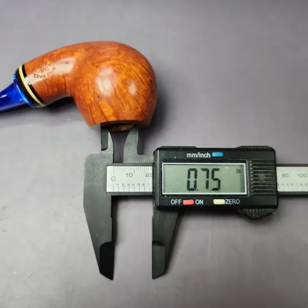 Mina Pipes Smooth Reverse Calabash Apple w/Boxwood Estate Briar Pipe, Unsmoked - Image 11