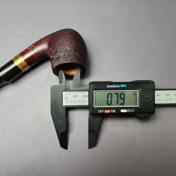 Mina Pipes Sandblasted Bent Billiard w/ Brass Estate Briar Pipe, Unsmoked - Image 11