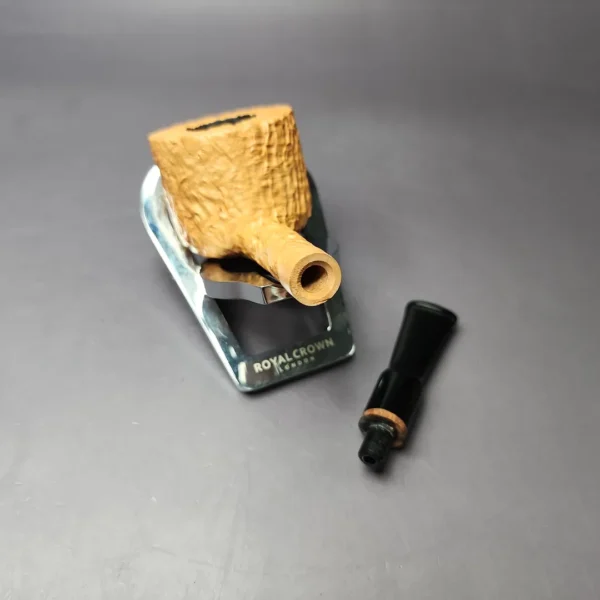 Proxima by Piero Vitale Natural Sandblasted Pot w/Zebrawood Briar Pipe, New - Image 11