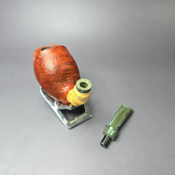 SU Pipes Sandblasted Shield w/ Bamboo Handmade Briar Pipe, New - Image 11