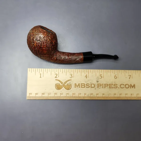 HS Studio Sandblasted Long Shank Apple Estate Briar Pipe, Unsmoked - Image 11