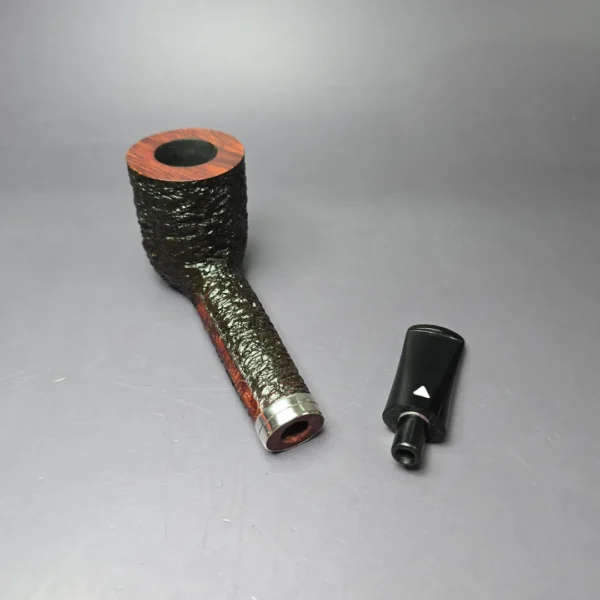 Alberto Bonfiglioli 1991 XL Rusticated Canadian w/Silver Estate Briar Pipe, Italian Estates - Image 11
