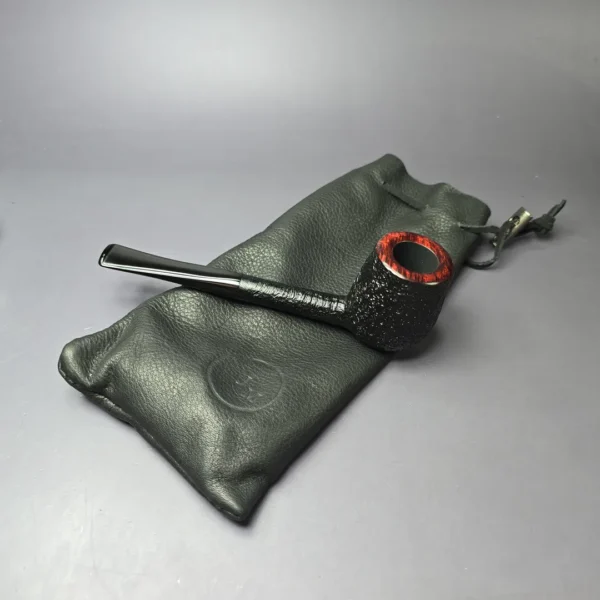 J Mouton Partially Sandblasted Liverpool Handmade Briar Pipe, New - Image 11
