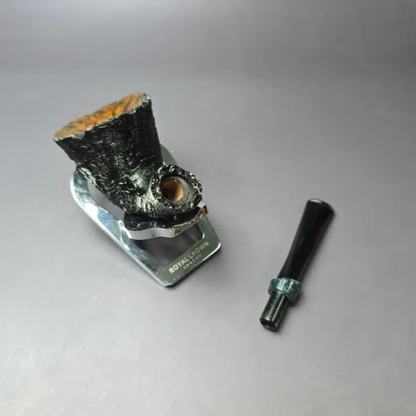 J Mouton Partially Sandblasted Dublin w/ Mammoth Molar Handmade Briar Pipe, New - Image 11