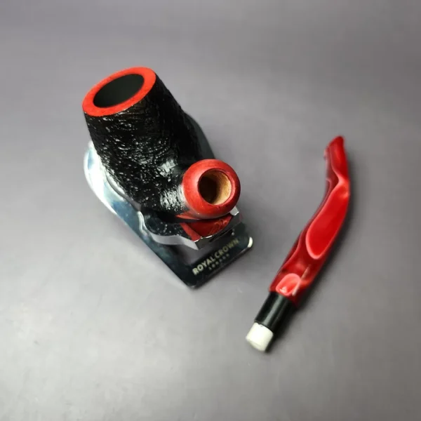 Ceasare Barontini Vulcano 05 Sandblasted Bent Billiard Estate Briar Pipe, Unsmoked, 9mm - Image 11