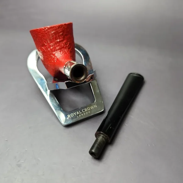 Ashton Claret XX Sandblasted Dublin w/ Silver Estate Briar Pipe, Unsmoked - Image 11