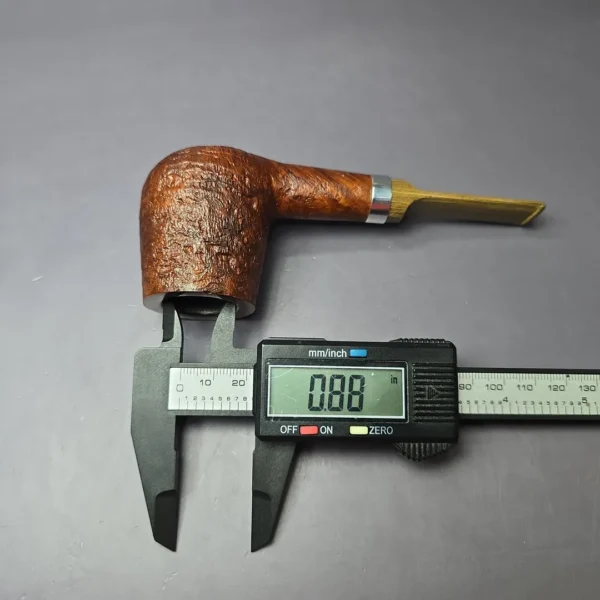 RD Pipes by Ron Powell Sandblasted Brandy w/ Silver Briar Pipe, New - Image 11