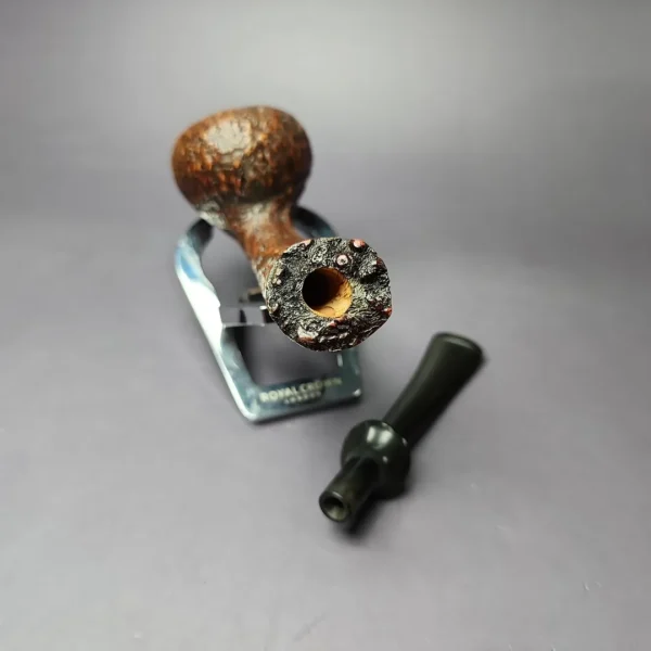 HS Studio Sandblasted Long Shank Acorn w/ Plateaux Estate Briar Pipe, Unsmoked - Image 12