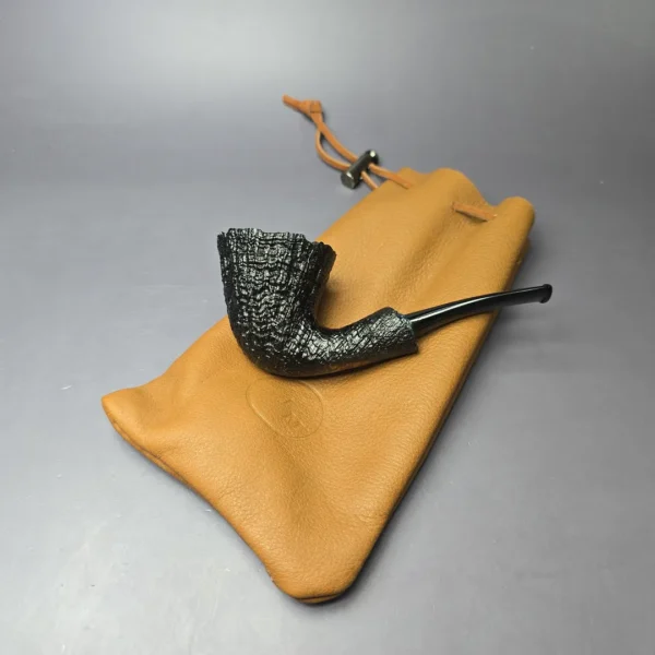J Mouton Partially Sandblasted Dublin w/ Mammoth Molar Handmade Briar Pipe, New - Image 12