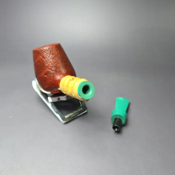 SU Pipes Sandblasted Brandy w/ Buddha Belly Bamboo Handmade Sandblasted Briar Pipe, New - Image 12