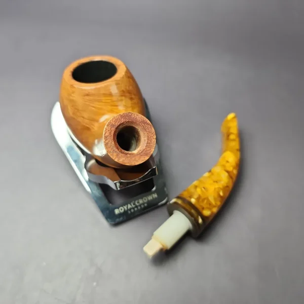 Savinelli Miele 642 Smooth Bent Apple Estate Briar Pipe, Italian Estates, 6mm - Image 13