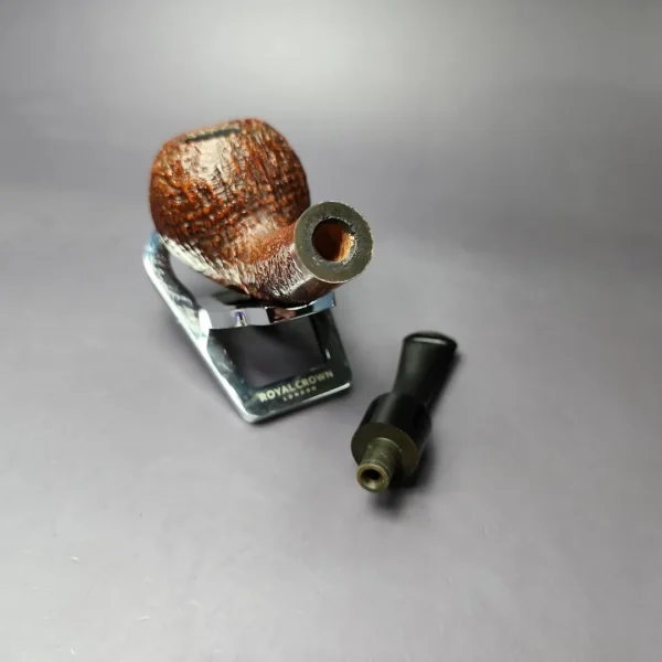 HS Studio Sandblasted Long Shank Apple Estate Briar Pipe, Unsmoked - Image 13