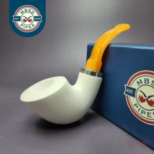 MBSD Meerschaum Silver "Danish Dublin" Block Meerschaum Pipe, New