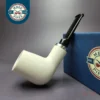 MBSD Meerschaum Silver Smooth Rev Calabash Brandy Block Meerschaum Pipe, New