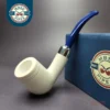 MBSD Meerschaum Silver Army Mount Bent Billiard Block Meerschaum Pipe, New