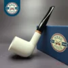MBSD Meerschaum Deluxe Smooth Large Billiard Block Meerschaum Pipe, Briar-Mortise, New