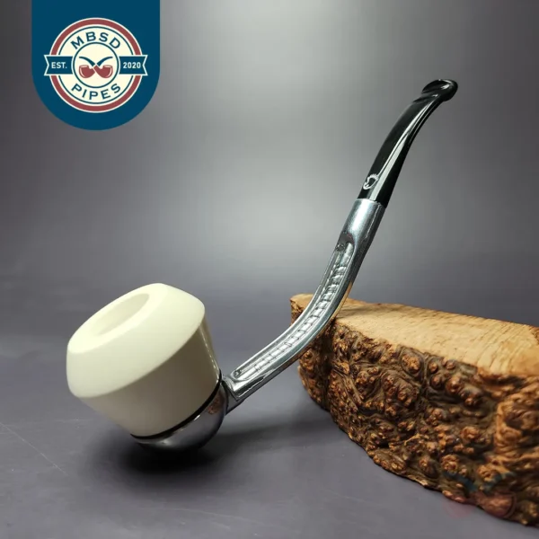 Falcon Standard Multipurpose w/ MBSD Meerschaum Rhodesian Block Meerschaum Bowl Pipe, New