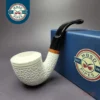 MBSD Meerschaum Deluxe Rustic Rhodesian Block Meerschaum Pipe, Briar-Mortise, New