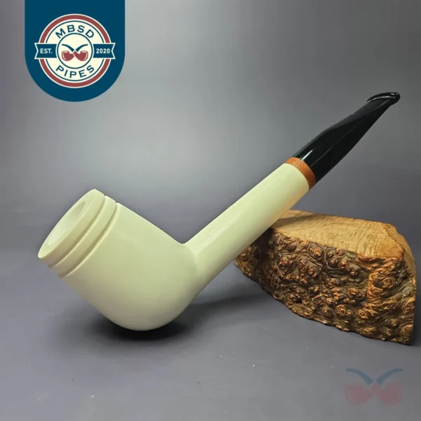MBSD Meerschaum Deluxe Magnum Belge Block Meerschaum Pipe, Briar-Mortise, New