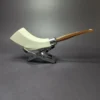 MBSD Meerschaum Silver Smooth Army Mount Panel Horn Block Meerschaum Pipe, New - Image 2