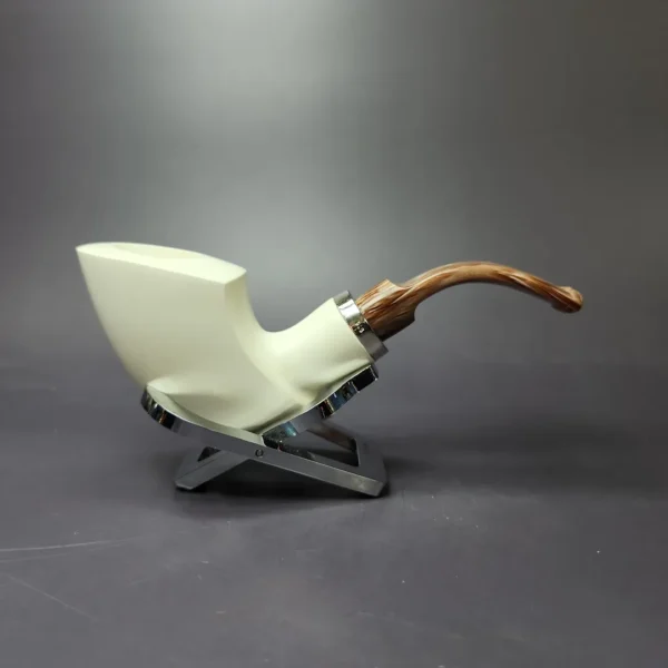 MBSD Meerschaum Silver Reverse Calabash Pickaxe Block Meerschaum Pipe, New - Image 2