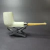 MBSD Meerschaum Silver Army Mount Billiard Block Meerschaum Pipe, New - Image 2