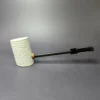 MBSD Meerschaum Deluxe Rusticated Poker Block Meerschaum Pipe, New - Image 2