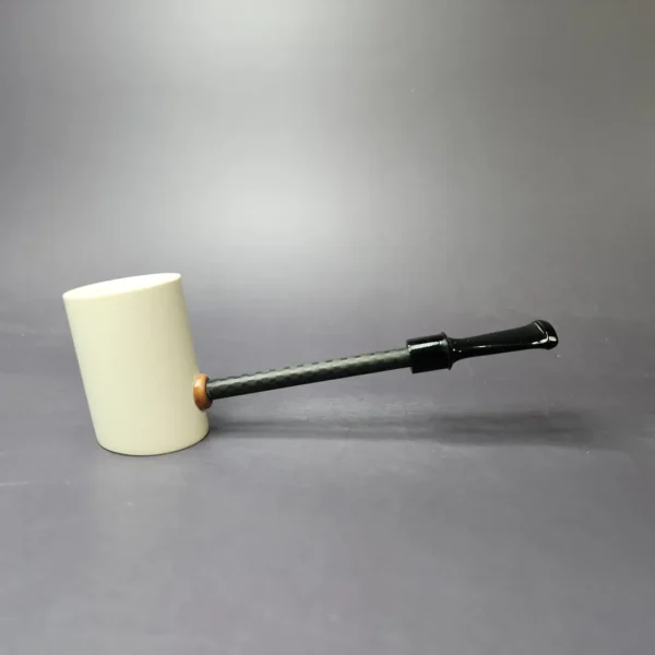 MBSD Meerschaum Deluxe Smooth Poker Block Meerschaum Pipe, Briar-Mortise, New - Image 2