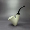 MBSD Meerschaum Silver Smooth Vase Rev Calabash Block Meerschaum Pipe, New - Image 2
