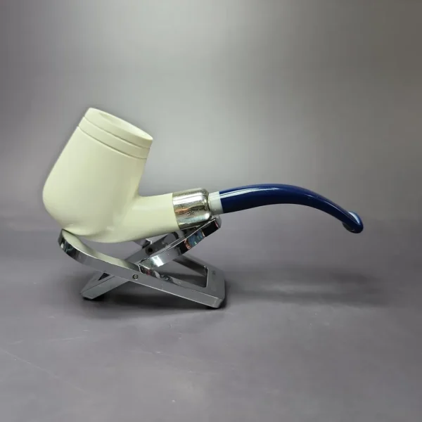 MBSD Meerschaum Deluxe Silver Brandy Block Meerschaum Pipe, Briar-Mortise, New - Image 2