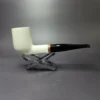 MBSD Meerschaum Deluxe Smooth Large Billiard Block Meerschaum Pipe, Briar-Mortise, New - Image 2