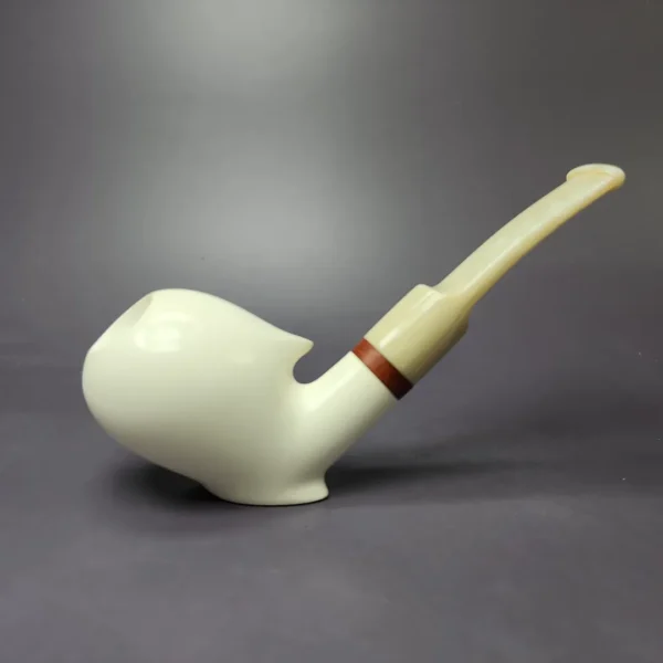 MBSD Meerschaum Deluxe Blowfish Sitter Block Meerschaum Pipe, Briar-Mortise, New - Image 2