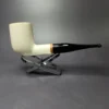 MBSD Meerschaum Deluxe Smooth Large Billiard Block Meerschaum Pipe, Briar-Mortise, New - Image 2