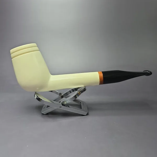 MBSD Meerschaum Deluxe Magnum Belge Block Meerschaum Pipe, Briar-Mortise, New - Image 2