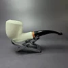 MBSD Meerschaum Deluxe Smooth Dublin Block Meerschaum Pipe, Briar-Mortise, New, 9mm - Image 2