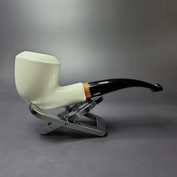 MBSD Meerschaum Deluxe Smooth Dublin Block Meerschaum Pipe, Briar-Mortise, New, 9mm - Image 2