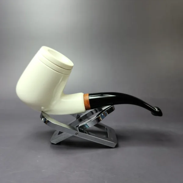 MBSD Meerschaum Deluxe Smooth Brandy Block Meerschaum Pipe, Briar-Mortise, New, 9mm - Image 2