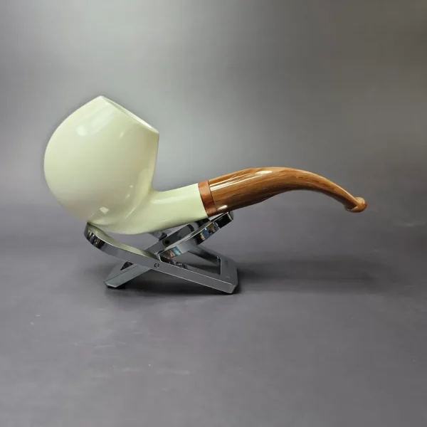 MBSD Meerschaum Deluxe Smooth Egg Block Meerschaum Pipe, Briar-Mortise, New - Image 2
