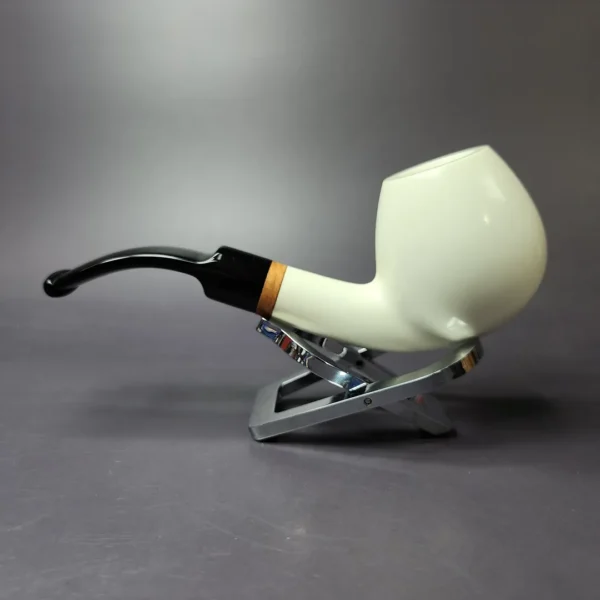 MBSD Meerschaum Deluxe XL Smooth Egg Block Meerschaum Pipe, Briar-Mortise, New - Image 3