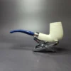 MBSD Meerschaum Silver Army Mount Bent Billiard Block Meerschaum Pipe, New - Image 3