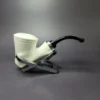 MBSD Meerschaum Silver Smooth Vase Rev Calabash Block Meerschaum Pipe, New - Image 3