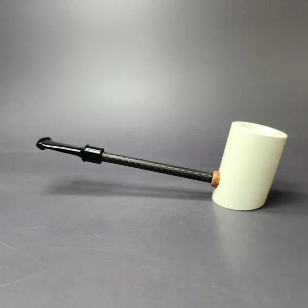 MBSD Meerschaum Deluxe Smooth Poker Block Meerschaum Pipe, New - Image 3