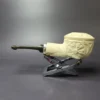 MBSD Meerschaum Silver Floral Bullcap Rev Calabash Block Meerschaum Pipe, New - Image 3