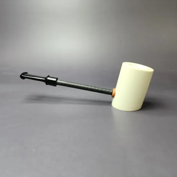 MBSD Meerschaum Deluxe Smooth Poker Block Meerschaum Pipe, New - Image 3