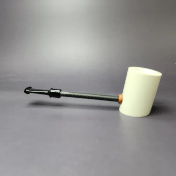 MBSD Meerschaum Deluxe Smooth Poker Block Meerschaum Pipe, New - Image 3