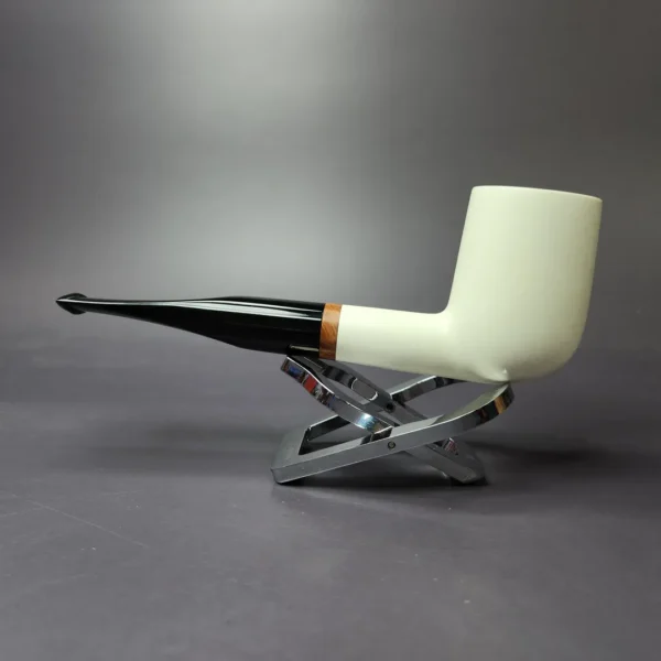 MBSD Meerschaum Deluxe Smooth Large Billiard Block Meerschaum Pipe, Briar-Mortise, New - Image 3