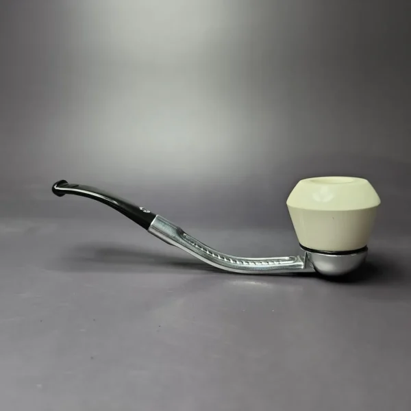 Falcon Standard Multipurpose w/ MBSD Meerschaum Rhodesian Block Meerschaum Bowl Pipe, New - Image 3